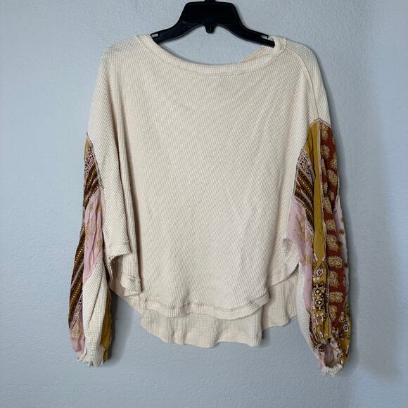Free People Blossom Printed Balloon-Sleeve Thermal Sweater - Picture 3 of 5